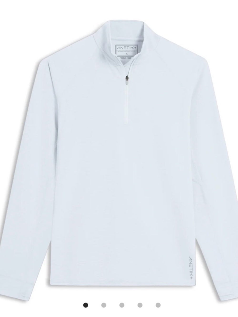 ANETIK® Flight Tech Long Sleeve Women's White Heathered Quarter Zip Small $75